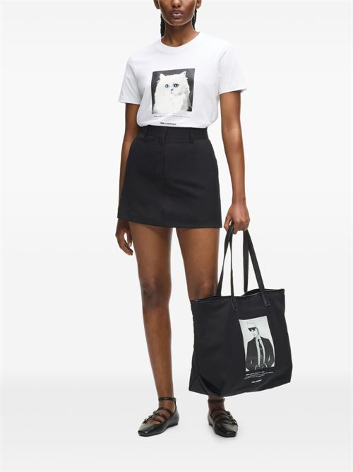 T-shirt donna manica corta con stampa Karl Lagerfeld | B1W17019100